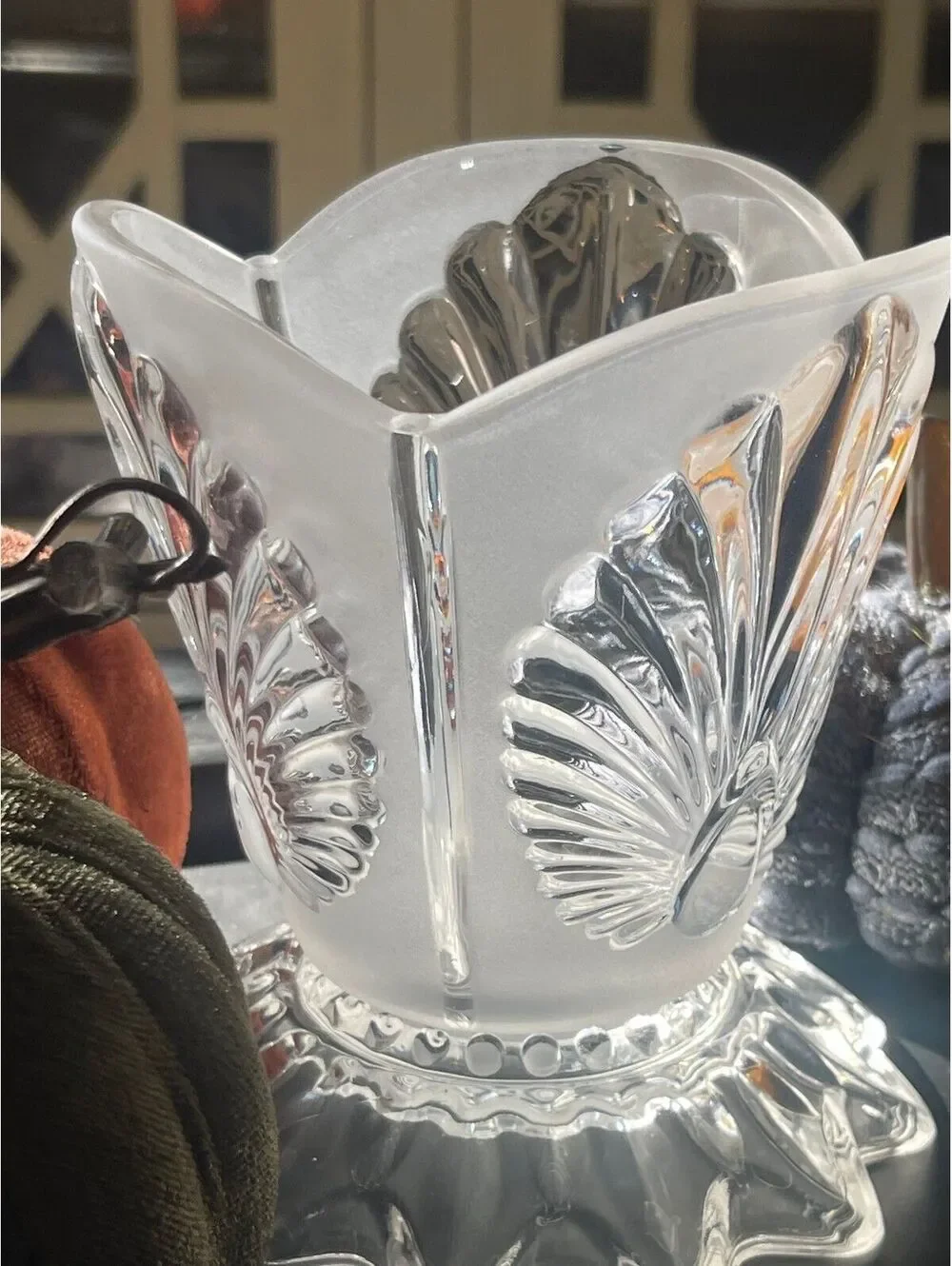 Vintage Bawta Glass/ Godinger/Coquille Shell Vase-2 Piece Convertible Set 1970s